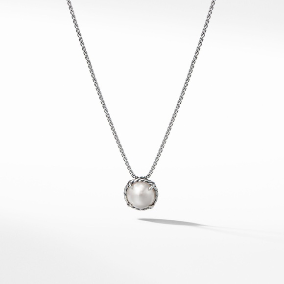 David Yurman petite chatelaine necklace in silver with pearl